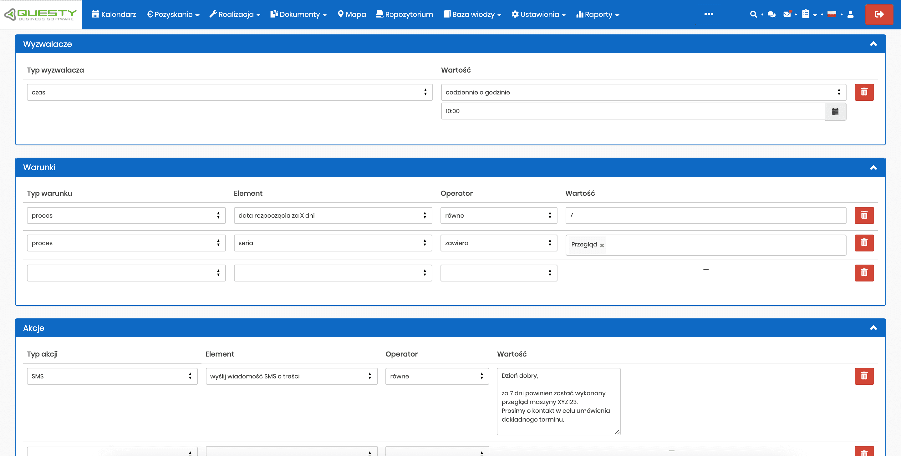 automatyczne powiadomienia o zleceniach