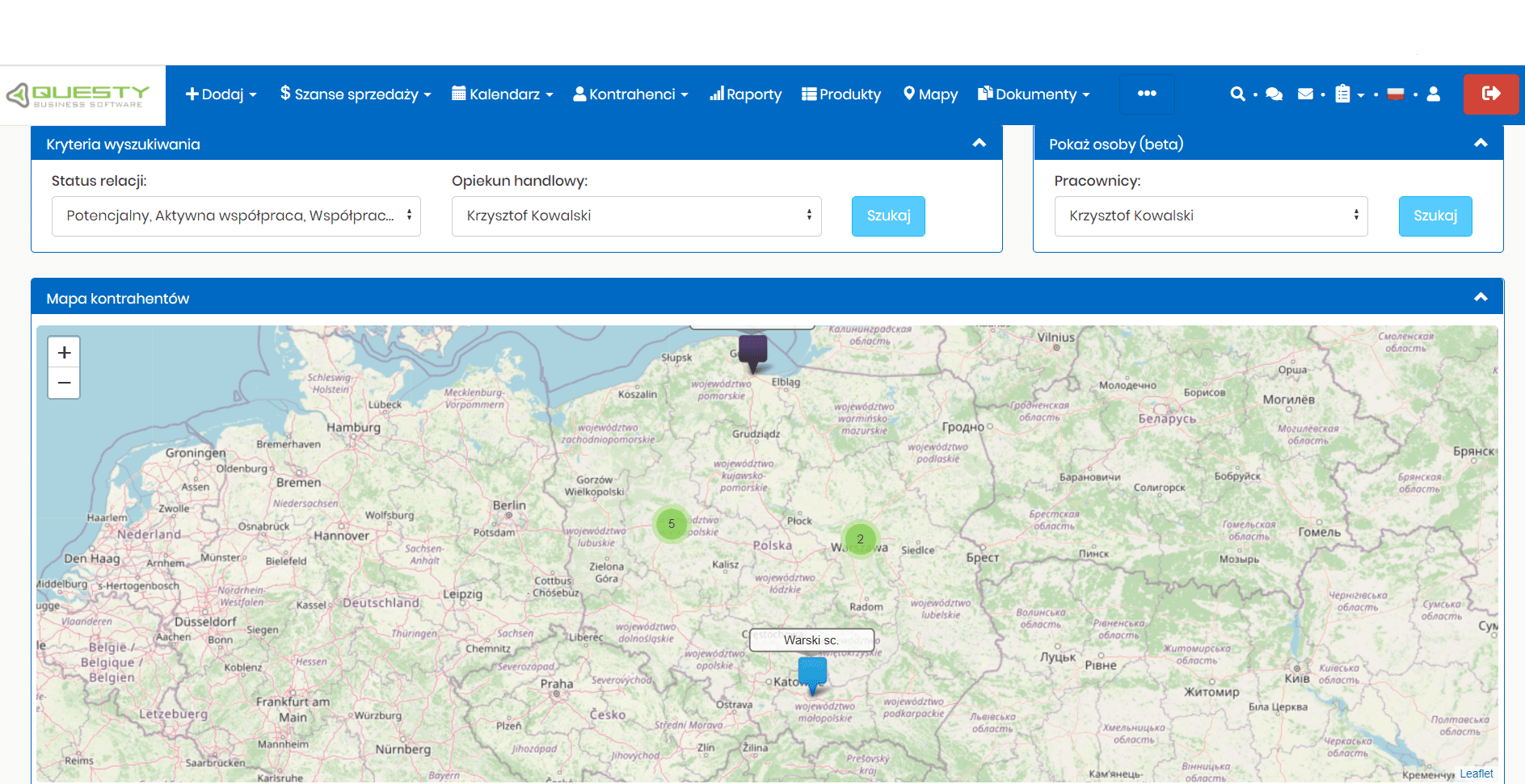 Program do tworzenia ofert handlowych - mapa