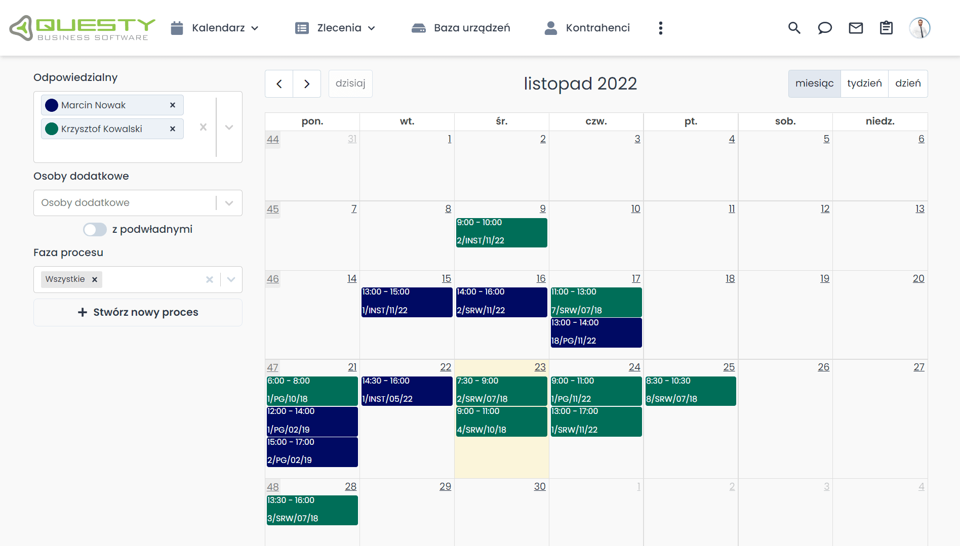 Kalendarz serwisanta